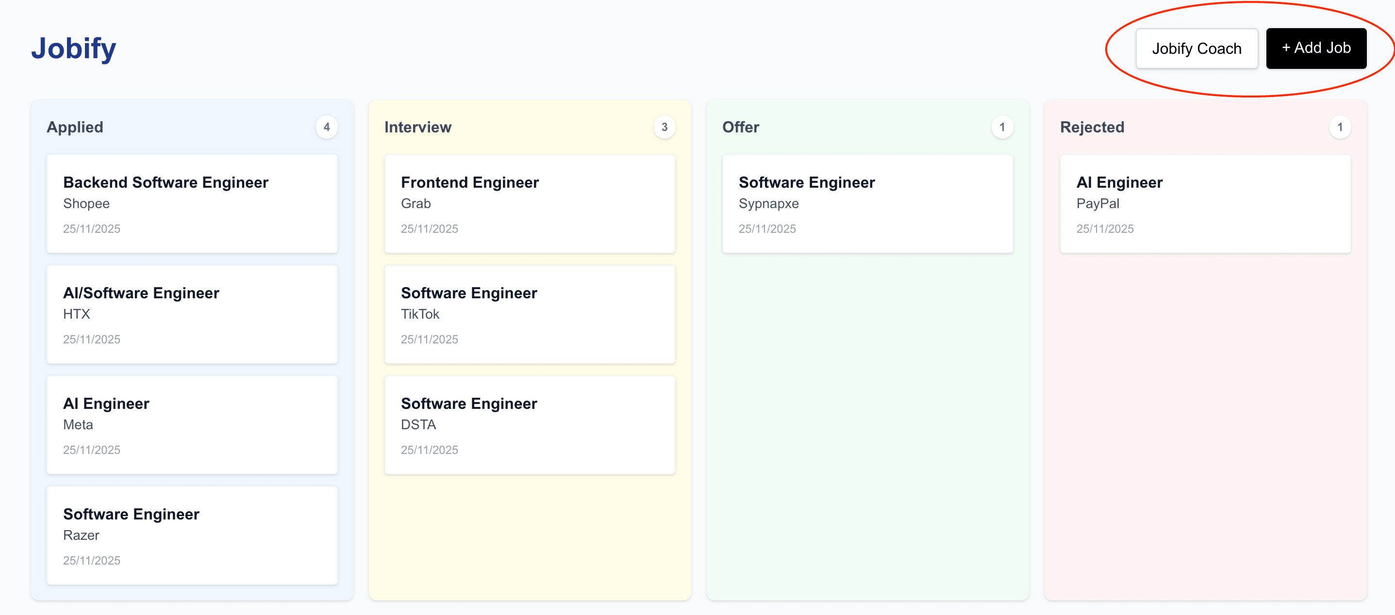 Jobify Dashboard Preview